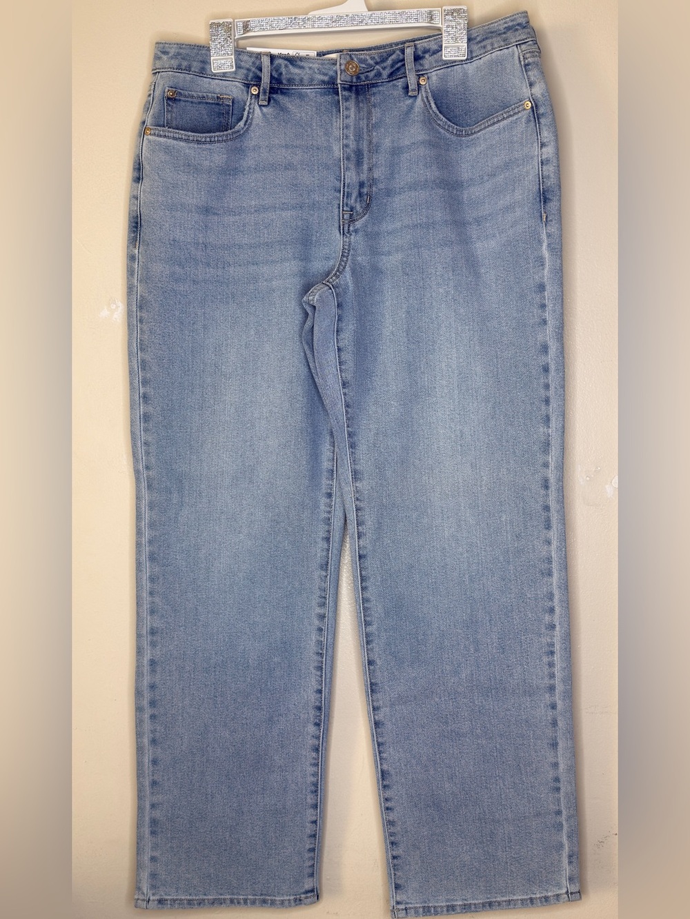 Seven7 Light Blue High Rise Loose Straight Leg Jeans- Size 10